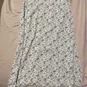 Elegant Floral Midi Skirt in Black and White